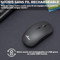 Draadloze muis - THE G-LAB - M-WL-OFF100-BLACK - 2.4g + Bluetooth - Oplaadbaar - Mac & Windows compatibel - thumbnail