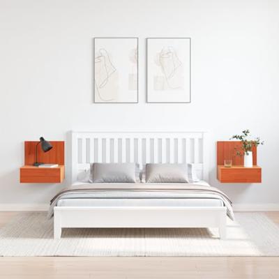 Wandbevestigde nachttafel 2 pcs Wasbruin 42 x 32,5 x 40 cm