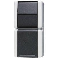 Jung 876W Wandcontactdoos Opbouwbehuizing 2-voudig Grijs 1 stuk(s) - thumbnail