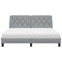 Bed met matras stof lichtgrijs 160x200 cm - thumbnail