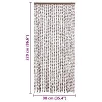 Vliegengordijn 90x220 cm chenille taupe en wit - thumbnail
