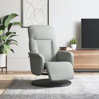 Fauteuil met voetensteun verstelbaar fluweel lichtgrijs - thumbnail