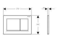 Geberit Drukplaat Omega 30 voor 2-toets Spoeling met Zwarte Designstroken Mat Zwart - thumbnail