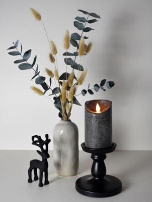 Kaars wax rustiek bewegende vlam 7,5x10 cm antraciet b.o. Anna's Collection - Annas collection Kaars wax rustiek bewegende vlam 7,5x10 cm antraciet b.o. Anna's Collection - Annas collection