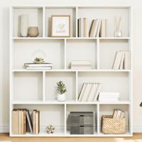 Boekenkast 132x29x141,5 cm bewerkt hout wit - thumbnail