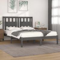 Bedframe massief grenenhout grijs 200x200 cm - thumbnail
