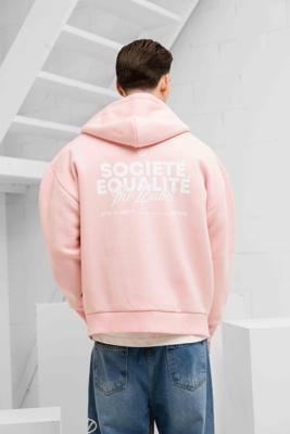 Equalité Societe 2.0 Oversized Full Zip Hoodie Heren Roze - Maat M - Kleur: Roze | Soccerfanshop