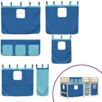 Kinderhoogslaper met gordijnen 90x190 cm grenenhout blauw - thumbnail