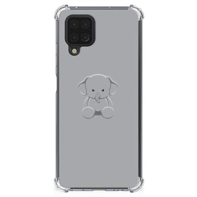 Samsung Galaxy A12 Stevig Bumper Hoesje Grijs Baby Olifant Samsung Galaxy A12 Stevig Bumper Hoesje Grijs Baby Olifant