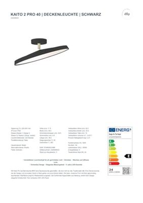 Plafondlamp zwart Nordlux &apos;Kaito 2 pro&apos; LED verstelbaar 24W 1600Lm 2700K 40 cm