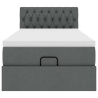 Bed met matras 90x200 cm stof donkergrijs - thumbnail