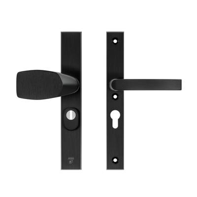 AXA AXA Edge Plus veiligheidsbeslag voordeur rechth. smalschild Wing knop/Blok-kruk PC55 kerntrekbeveiliging SKG3 - aluminium/zwart AXA AXA Edge Plus veiligheidsbeslag voordeur rechth. smalschild Wing knop/Blok-kruk PC55 kerntrekbeveiliging SKG3 - aluminium/zwart