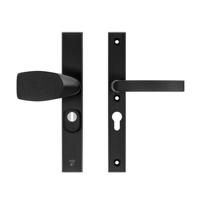 AXA AXA Edge Plus veiligheidsbeslag voordeur rechth. smalschild Wing knop/Blok-kruk PC55 kerntrekbeveiliging SKG3 - aluminium/zwart - thumbnail