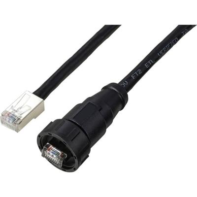 TRU COMPONENTS TC-E13T-MR6-MCA/NCA-0.5PV-S RJ45-kabel met rechte, IP67 (schroefdraad), CAT6A, 0,5 m. TC-13543632 Aantal polen (sensoren) 8 Zwart 1 stuk(s)