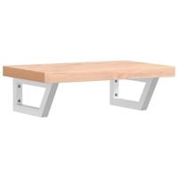 Badkamer wandschap staal en massief beukenhout - thumbnail