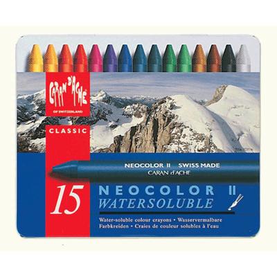 Caran Dache Caran d'ache neocolor ii, l: 10 cm, dikte 8,5 mm, diverse kleuren, 15 stuk/ 1 doos