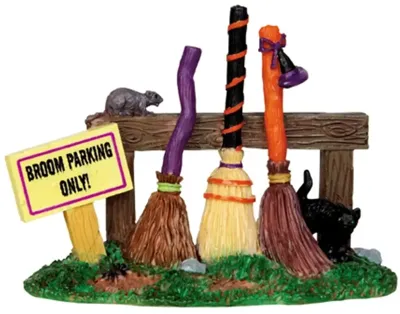 Lemax broom parking rack accessoire Spooky Town 2014