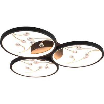 Ronde Dimbare LED Plafondlamp 30W - Warm Wit 3000K - Mat Zwart Aluminium