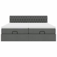 Ottoman bed met matrassen 180x200cm stof donkergrijs - thumbnail