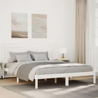 Bedframe extra lang zonder matras massief hout wit 160x220 cm - thumbnail
