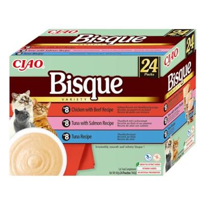 INABA Ciao Bisque Creamy soup with tuna, chicken, beef and salmon - Kattensnoepje - 24x40g