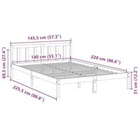 Bedframe extra lang zonder matras massief grenenhout 140x220 cm - thumbnail