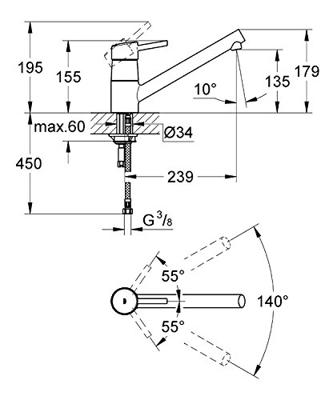GROHE Concetto Keukenkraan - laag - chroom 32659001