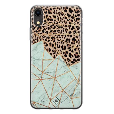 iPhone XR siliconen hoesje - Luipaard marmer mint iPhone XR siliconen hoesje - Luipaard marmer mint