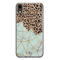 iPhone XR siliconen hoesje - Luipaard marmer mint - thumbnail