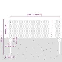 VidaXL Hek met paal zilver 0,4 x 50 m staal - thumbnail