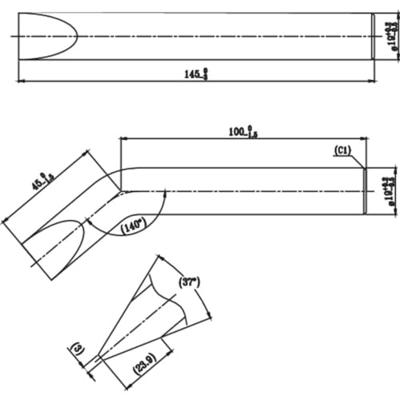 TOOLCRAFT KB-200 Soldeerpunt Beitelvorm, gebogen Grootte soldeerpunt 19.5 mm Lengte soldeerpunt: 130 mm Inhoud: 1 stuk(s)