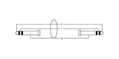 Cordial 14818 Jackplug Audio Aansluitkabel [1x Jackplug male 6,3 mm (stereo) - 1x Jackplug male 6,3 mm (stereo)] 6 m Zwart PVC-mantel, Verdraaid