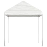 Prieel met dak 15,61x2,28x2,69 m polyetheen wit - thumbnail