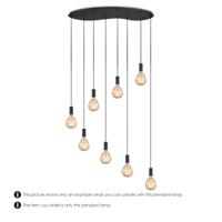 Metaal kroonluchter - Industrie hanglamp - Zwart - Met 8 pcs lampvoeten - Ontworpen voor Eetkamer en Slaapkamer - 100 x 34.4 x 117.5cm - set met E27 Lamphouder - voor Lampenkap met Doorsnede max 15cm - Gloeilamp Niet Inbegrepen - thumbnail