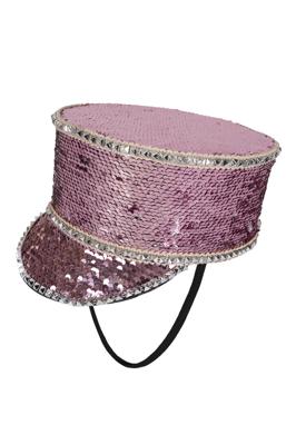Fanfare hoed roze pailletten