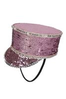Fanfare hoed roze pailletten - thumbnail