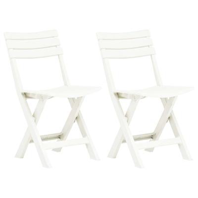 Tuinstoelen inklapbaar 2 st kunststof wit