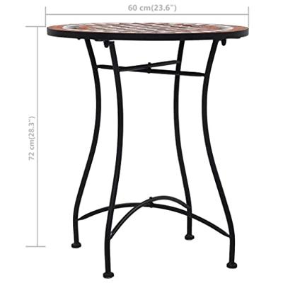 VidaXL Bistrotafel mozaïek 60 cm keramiek bruin