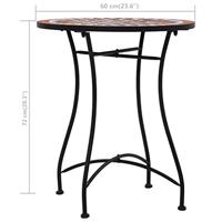 VidaXL Bistrotafel mozaïek 60 cm keramiek bruin - thumbnail