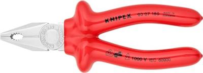 Knipex Kombitang verchroomd dompelisolatie, VDE-getest 180 mm - 0307180