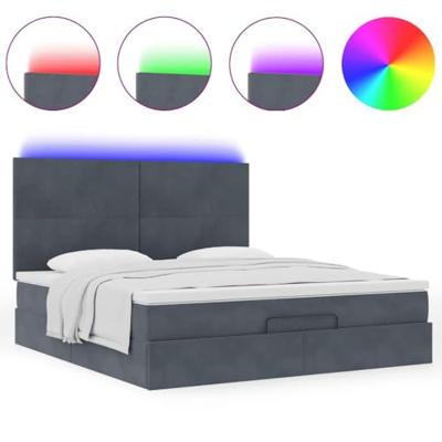 Ottoman bed met matrassen en LED's 160x200cm fluweel