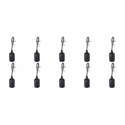 Verhuisfitting Set 10 Stuks - Zwarte E27 Fitting met 15cm Draad
