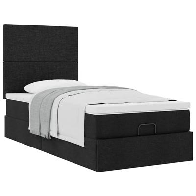 Ottoman bed met matras 90x190cm stof zwart