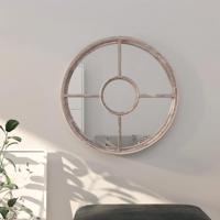 Spiegel rond 60x4 cm ijzer zandkleurig - thumbnail