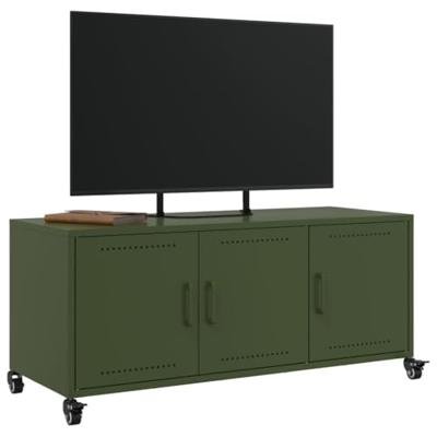 Tv-meubel 100,5x39x43,5 cm staal olijfgroen