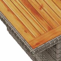 6-delige Loungeset met kussens poly rattan grijs - thumbnail