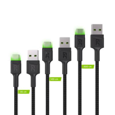 Green Cell KABGCSET01 USB-kabel 2 m USB A USB C Zwart