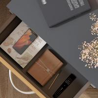 Monzana Bureaustoel - draaistoel - kruk - met - gestoffeerde - zitting - in - zwart - thumbnail