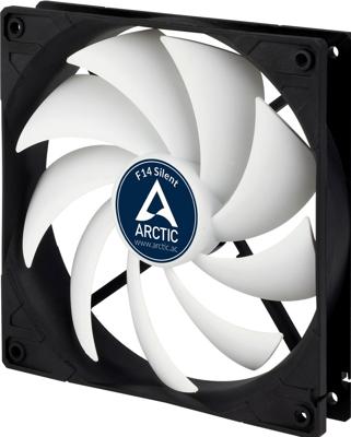 ARCTIC F14 Silent Computer behuizing Ventilator 14 cm Zwart, Wit