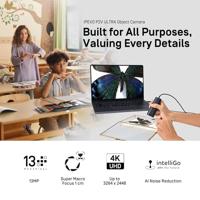 IPEVO P2V ULTRA 4K/13MP objectcamera met cameraclip, 1 cm supermacrofocus, handheld, webcam en doc-camera, ingebouwde microfoon met AI-ruisonderdrukking, voor close-up demo, onderwijs en online - thumbnail